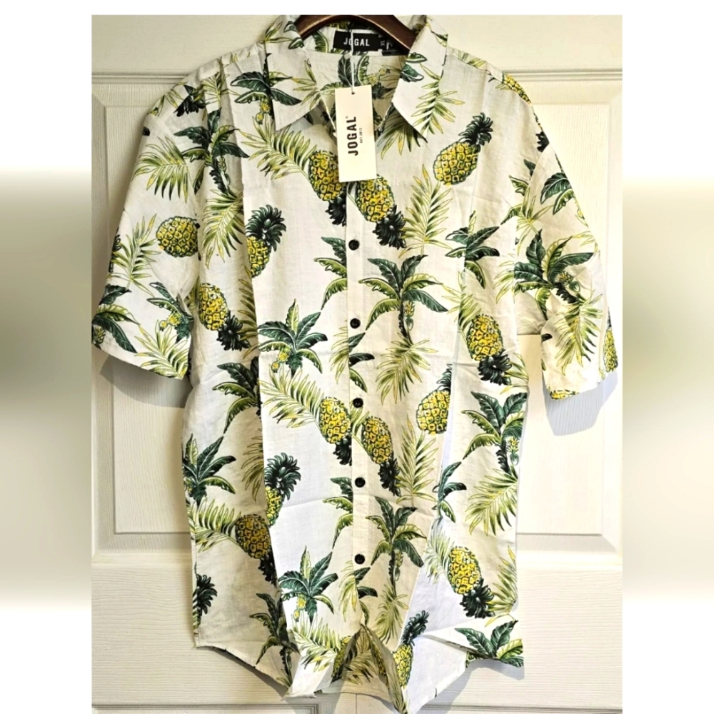 Jogal Men's Pineapple Print‎ Shirt